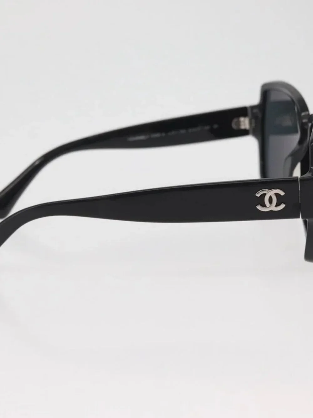 CHANEL COCO Mark Sunglasses plastic Black 5385-A CC Auth BA11986